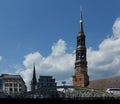 St. Nicholas Church and St. Michaelis Church in Hamburg - Germany - Europa Royalty Free Stock Photo